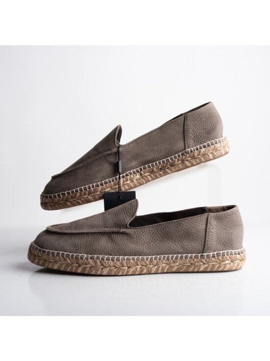 Massimo Dutti Mens Leather Espadrille Loafer Shoes flats Gray Sz US 9 EU 42 NWT main image 6